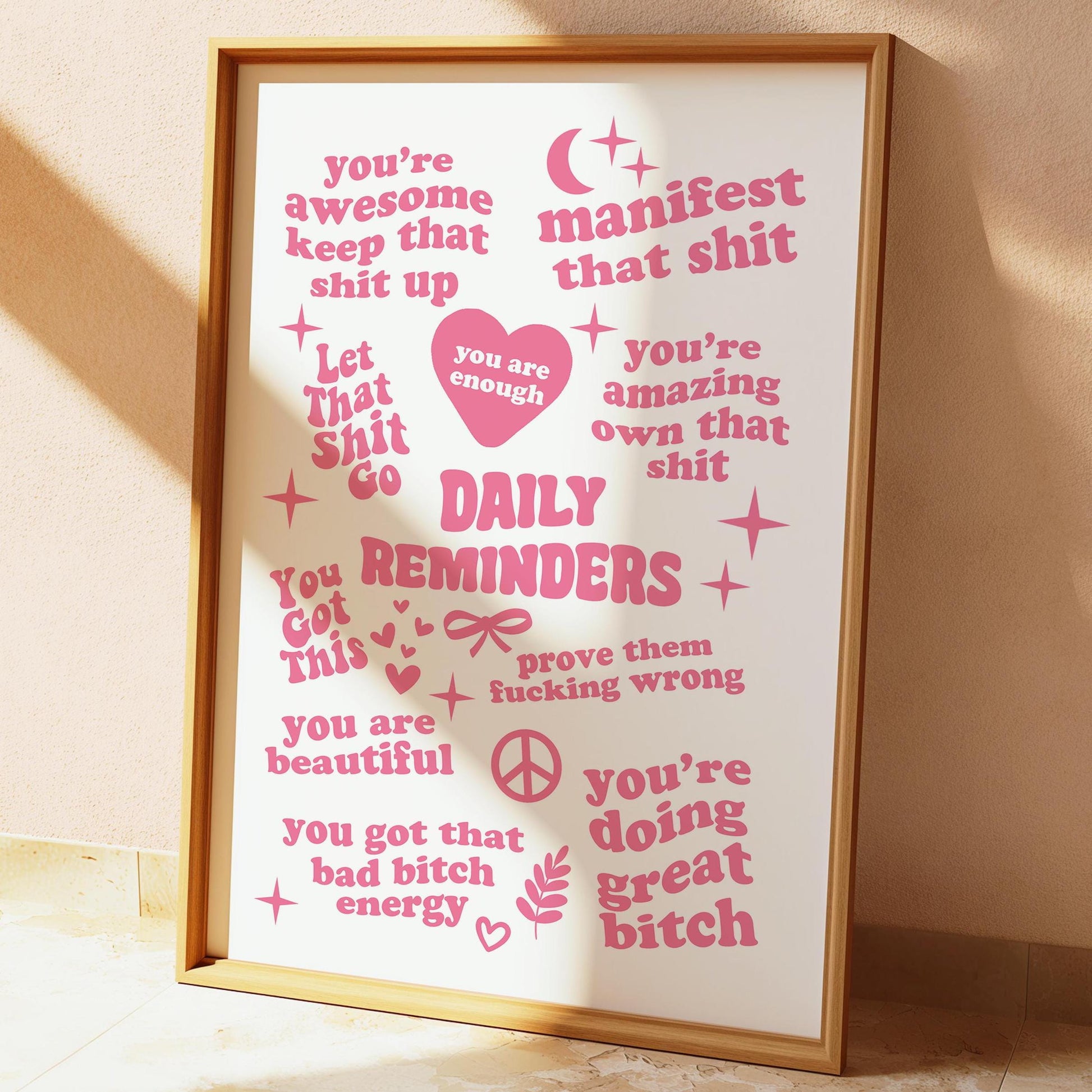 Affirmation Wall Print, Daily Reminders