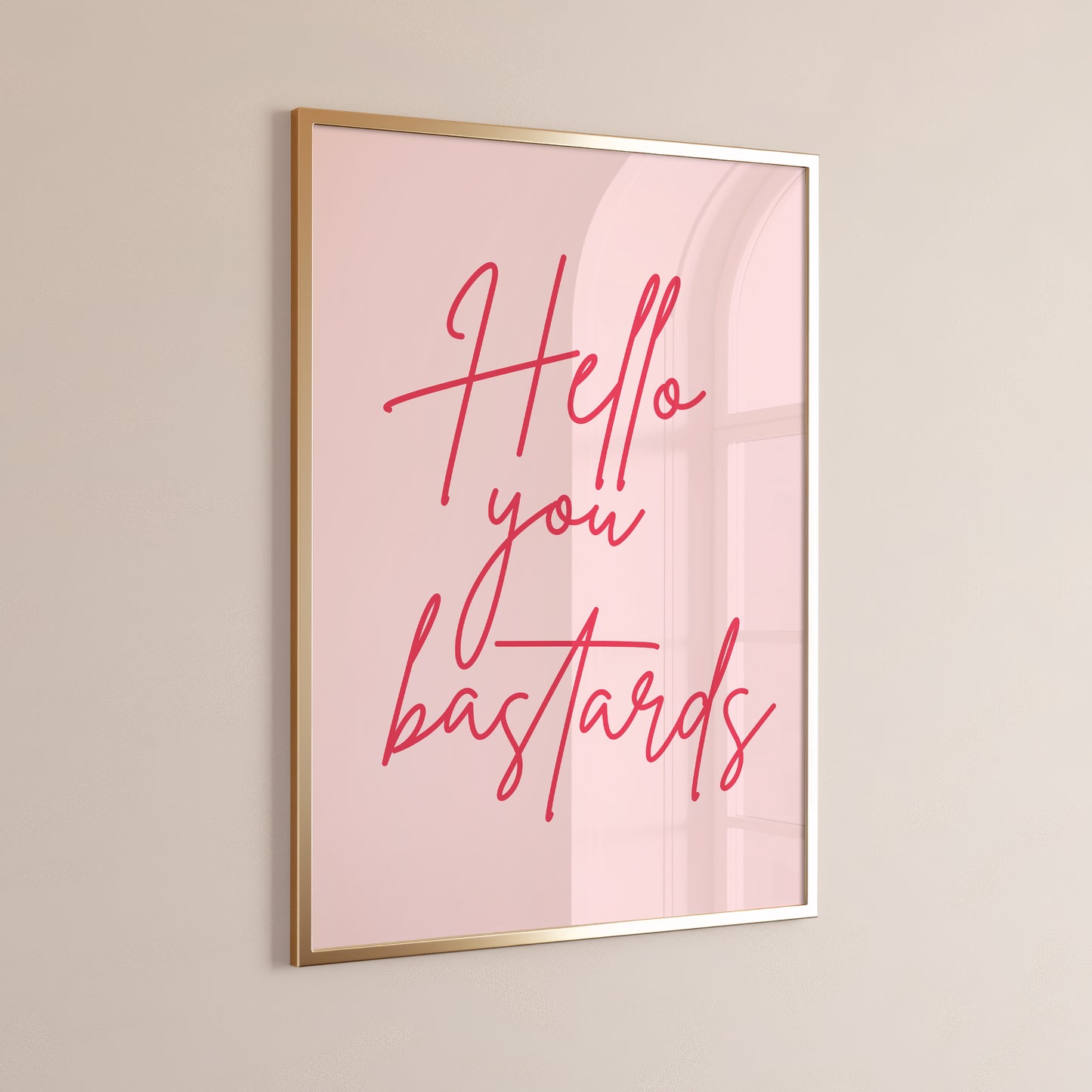 Hello You Bastards Wall Print, Unframed Card Art Print