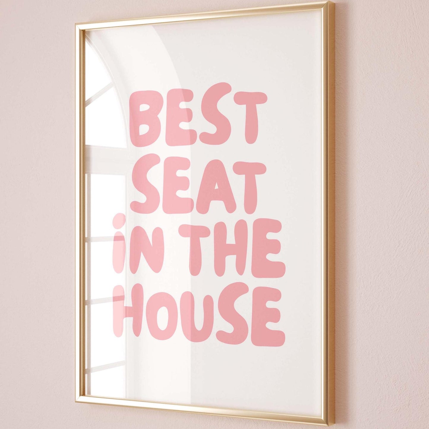 Best Seat In The House Art Print Dusty Pink Bathroom Wall Art Print
