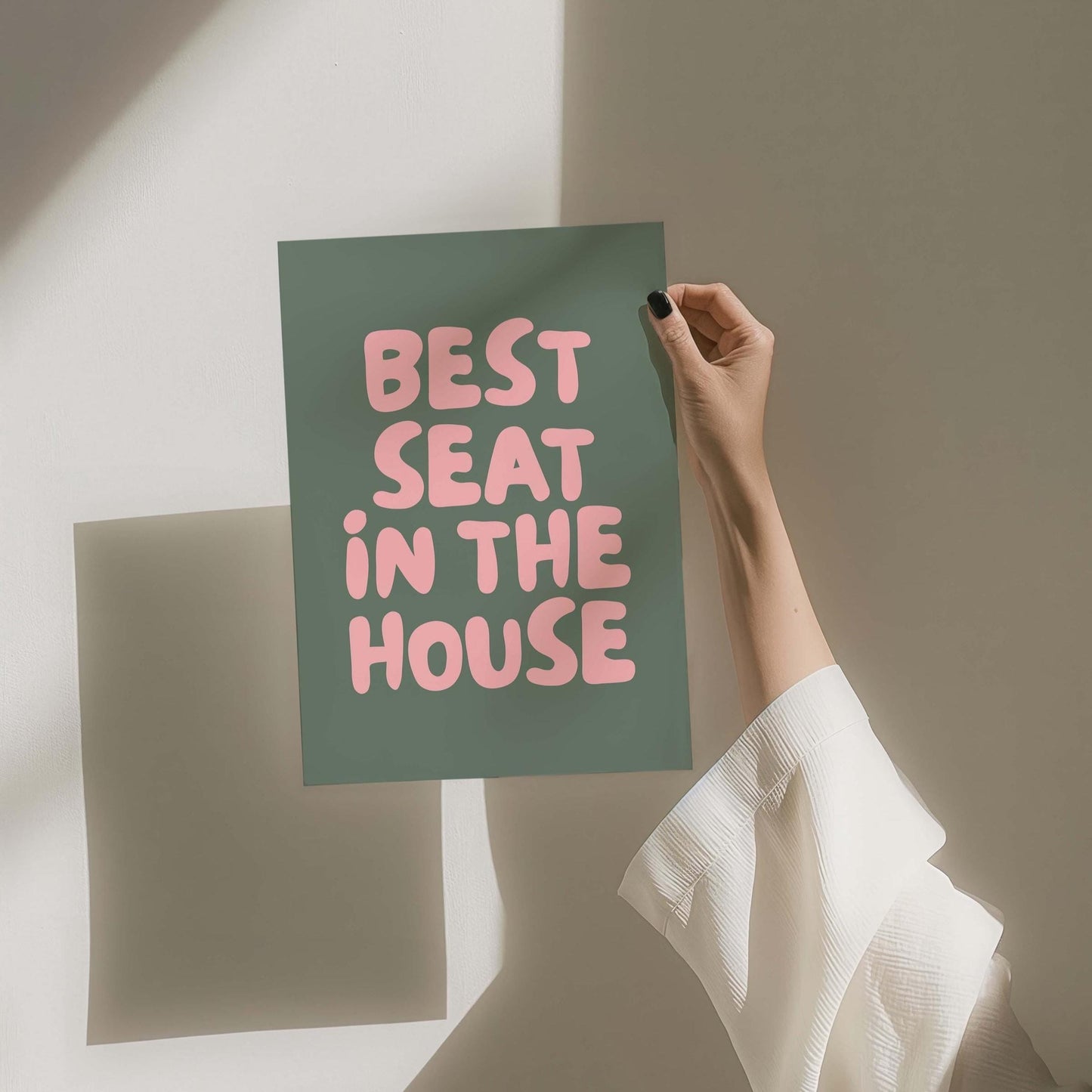 Best Seat In The House Art Print Green and Pink