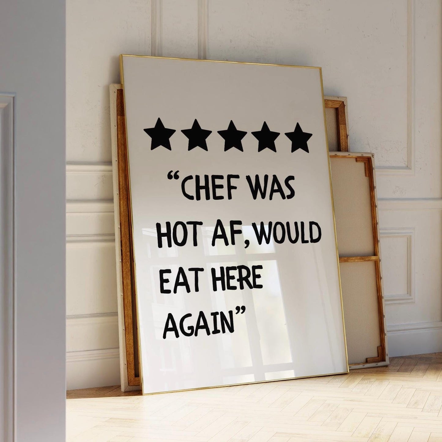 Chef Was Hot Af Print, 5 Star Kitchen Review, Kitchen Print, Funny Kitchen Gift, Fun Kitchen Quote, Kitchen Wall Art, Would Eat Here Again