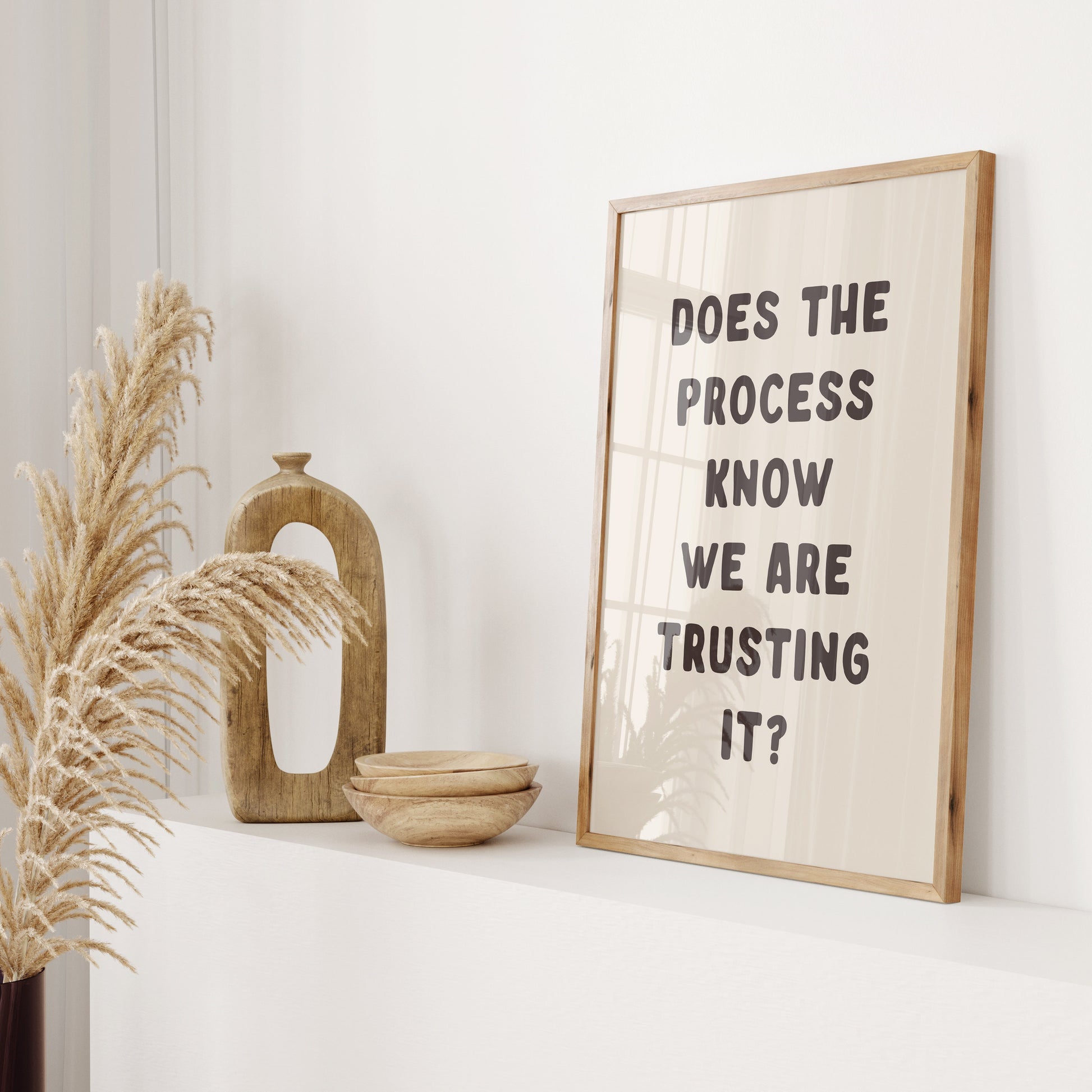 Does The Process Know We Are Trusting It, Unframed Card Art Print, Funny Wall Print, Sarcastic Office Wall Art