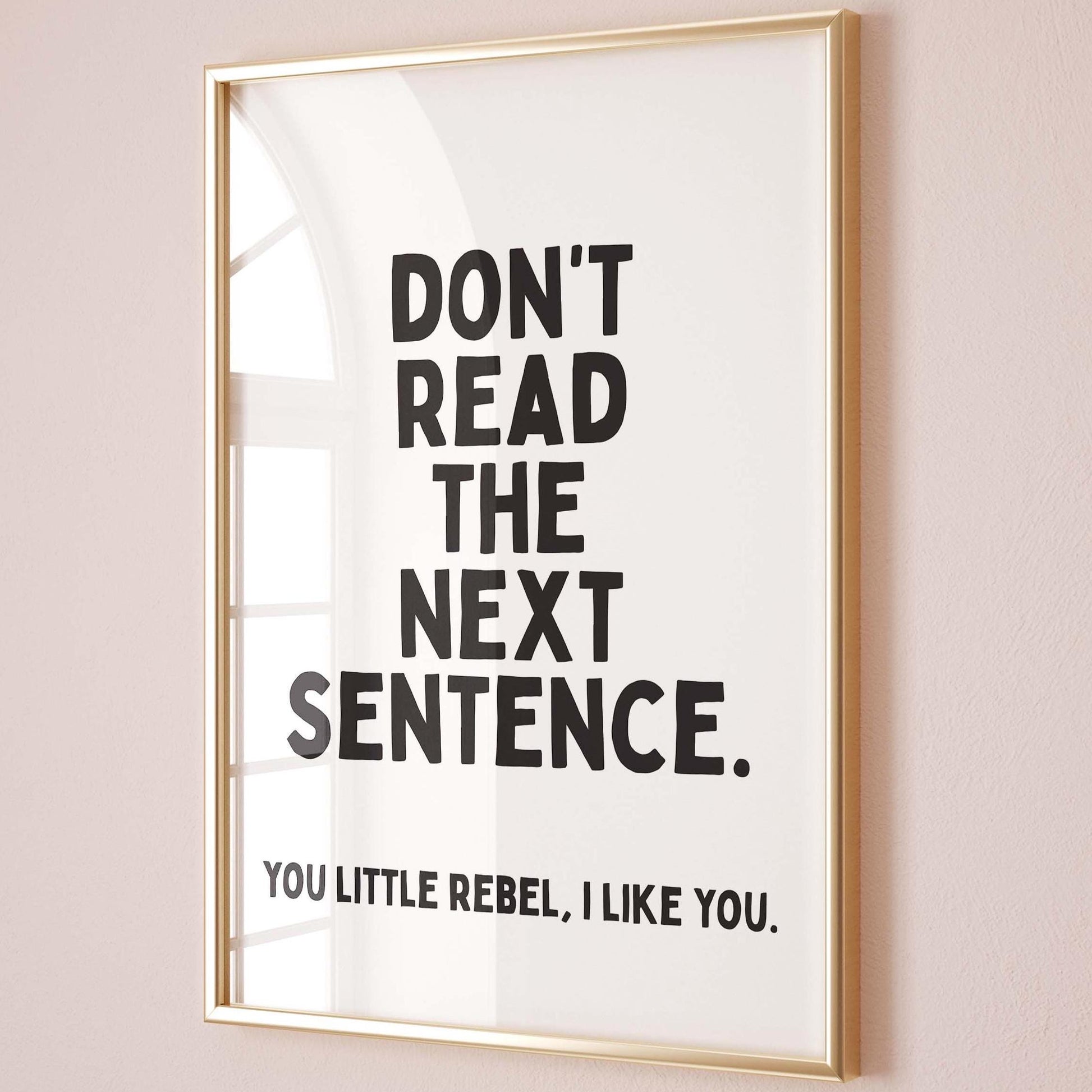 Dont Read The Next Sentence Wall Art Print