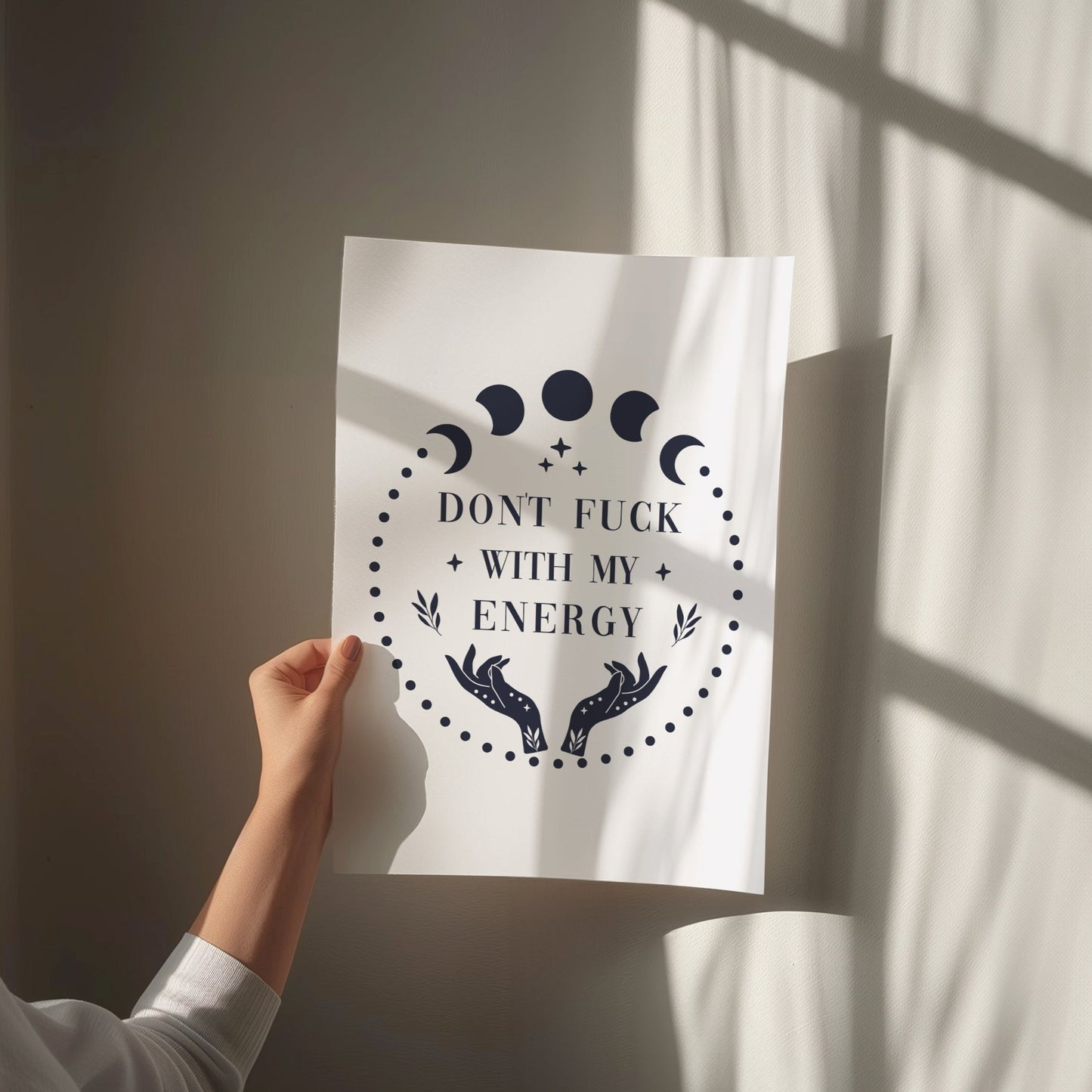 Dont fuck with my energy moon phases wall art print