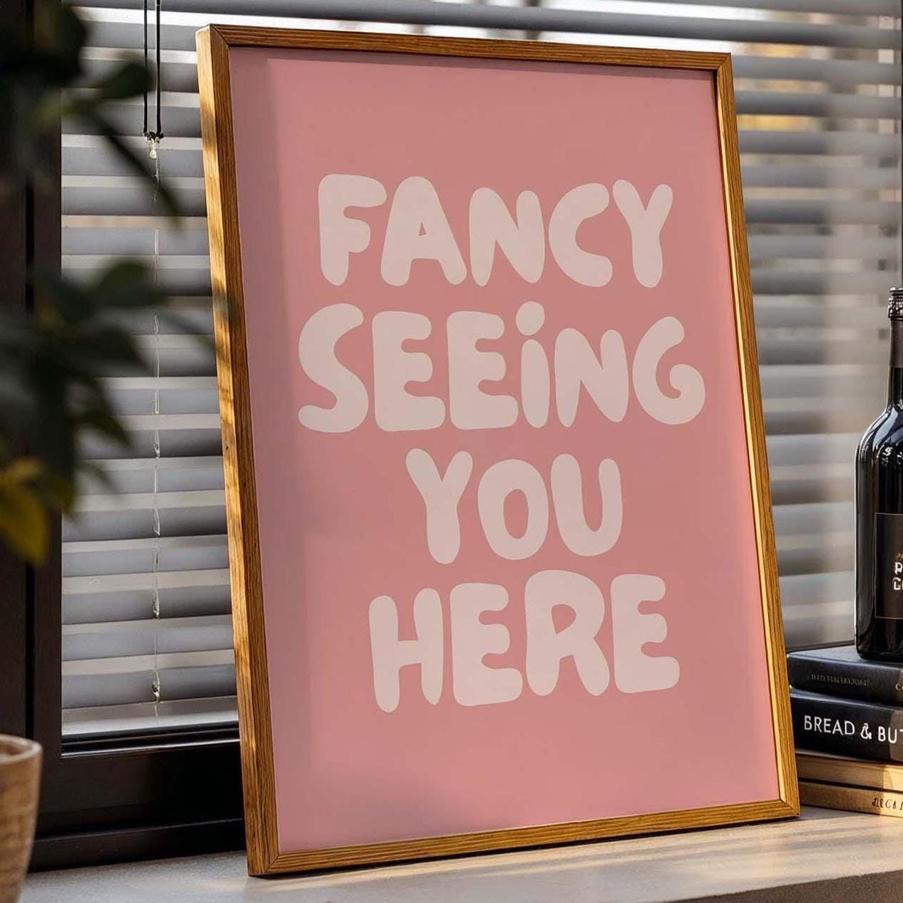 Fancy Seeing You Here Art Print Pink Wall Decor
