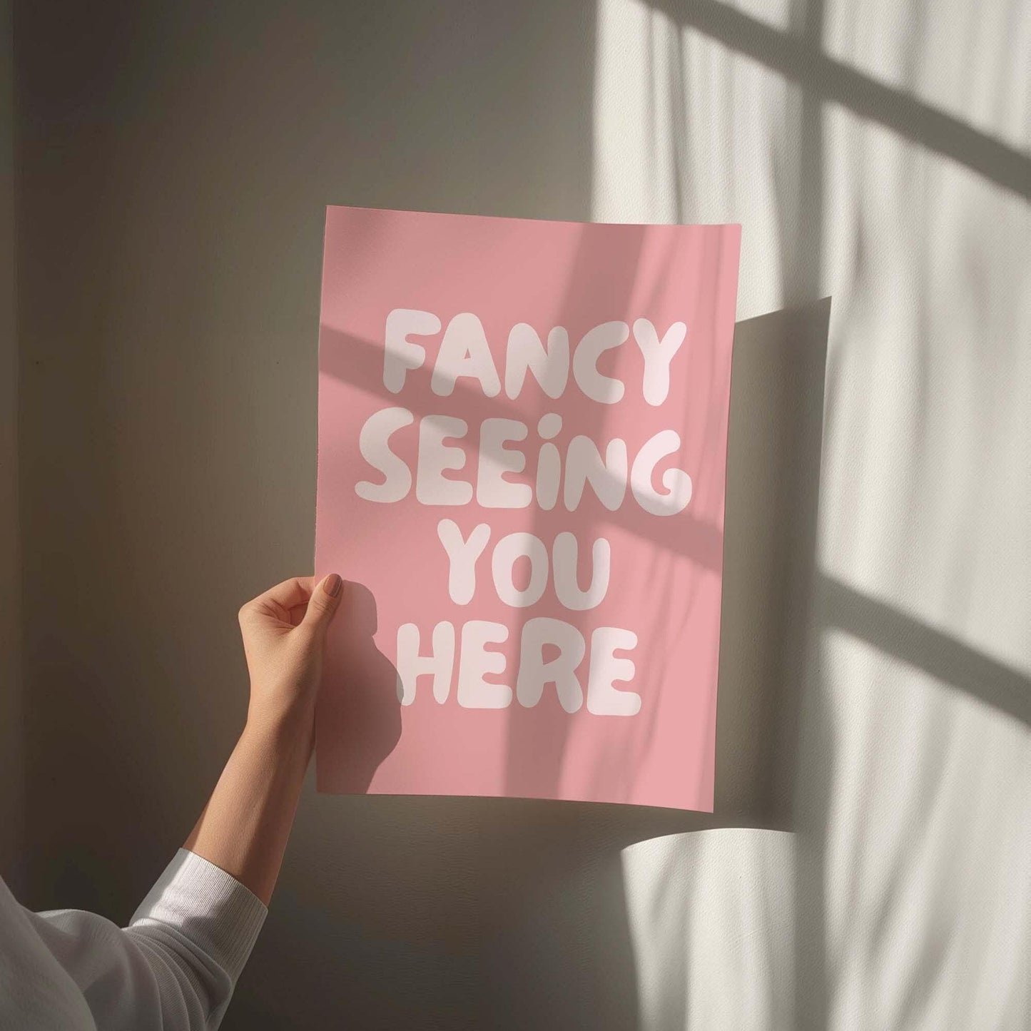 Fancy Seeing You Here Art Print Pink Wall Decor