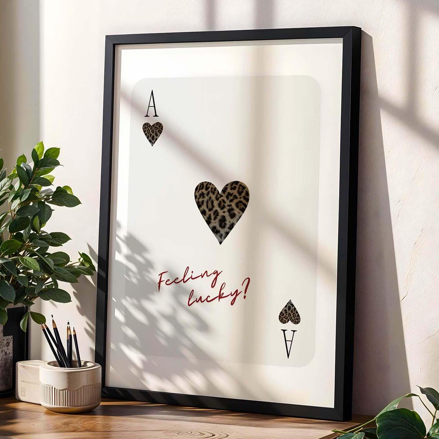 Feeling Lucky Ace of Hearts Card Wall Print