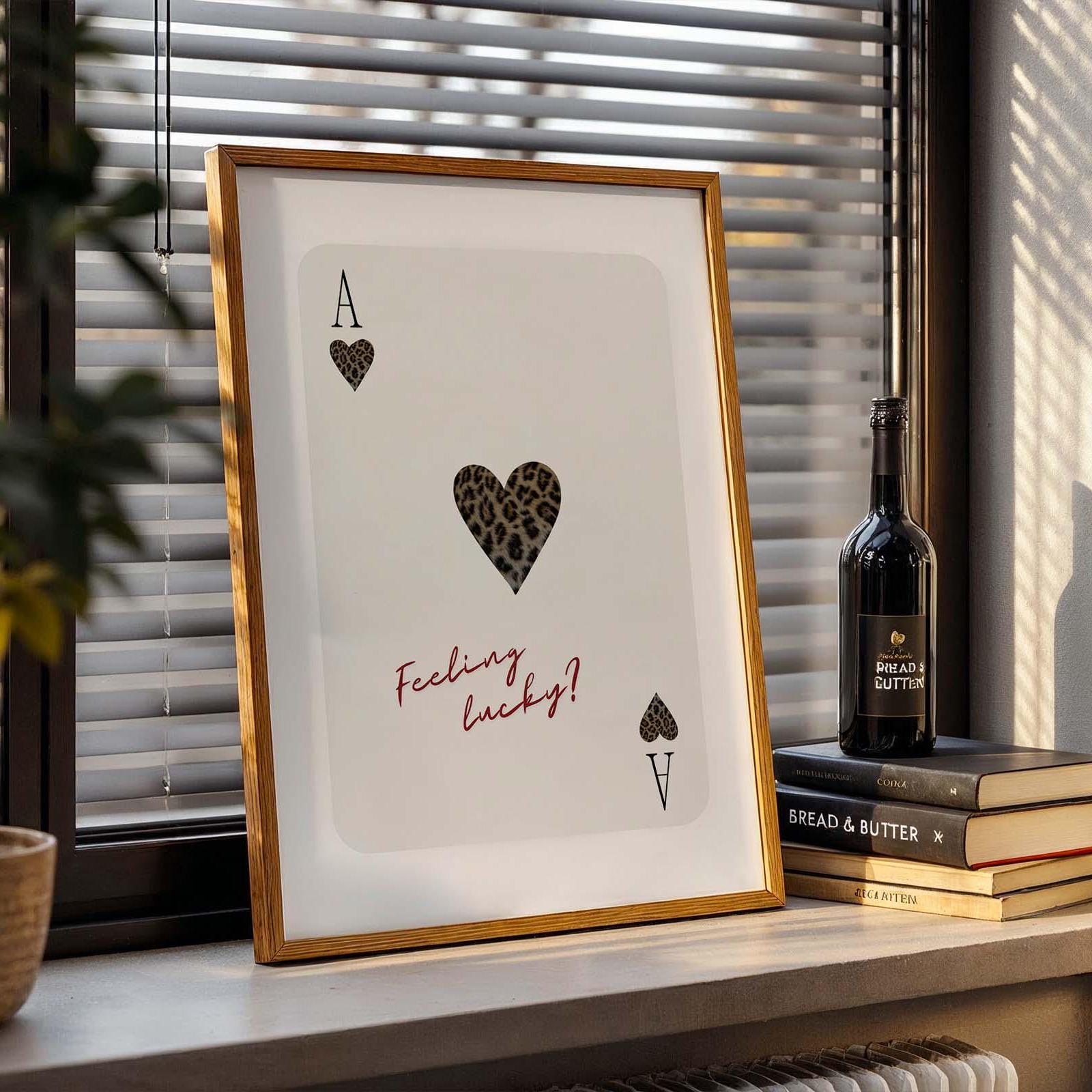Feeling Lucky Ace of Hearts Card Leopard Print