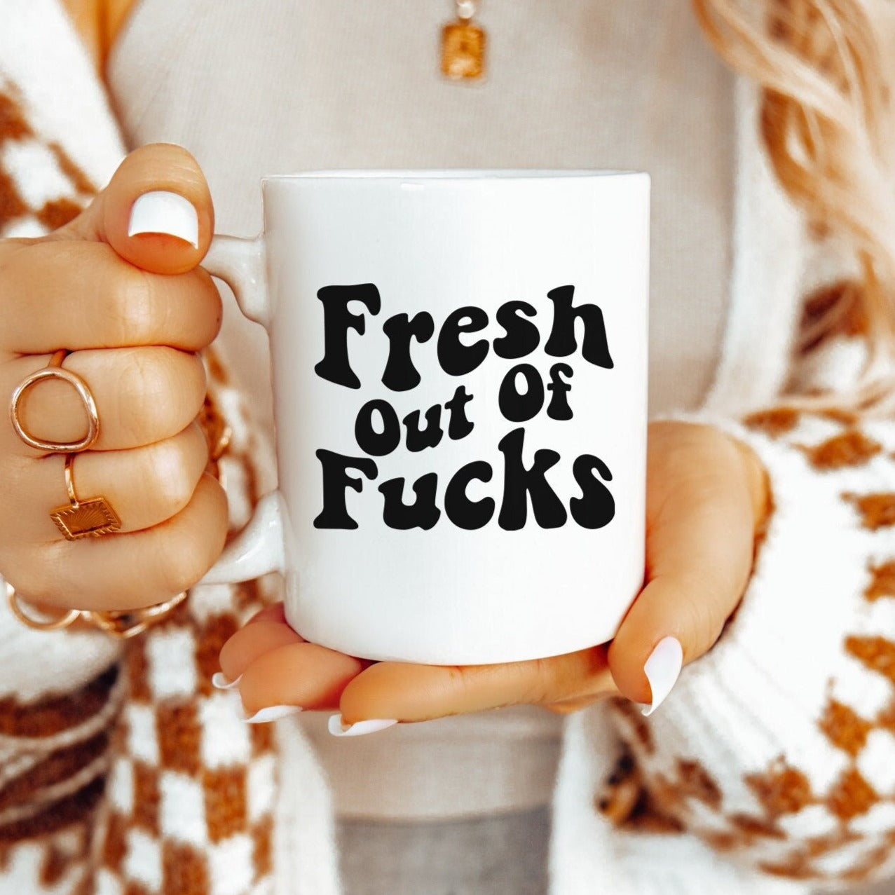 Swear Mug, Fresh Out Of Fucks Quote, Funny Coffee Cup, Gift For Friend