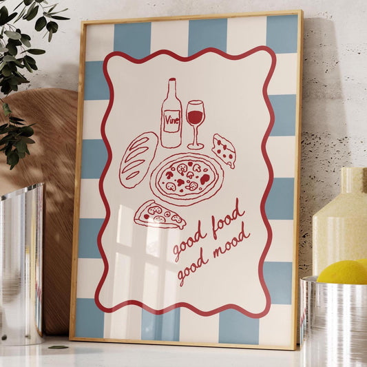 Good Food Good Mood Wall Print