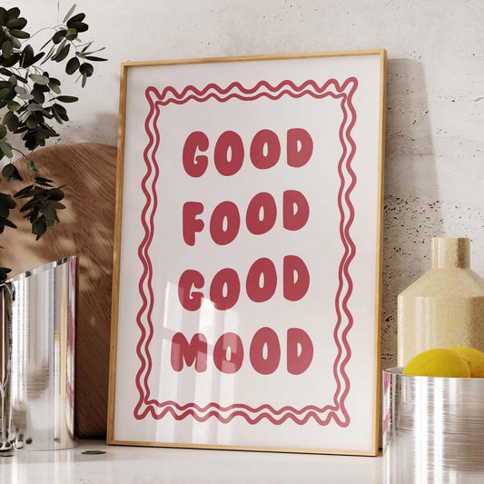 Good Food Good Mood Wall Print