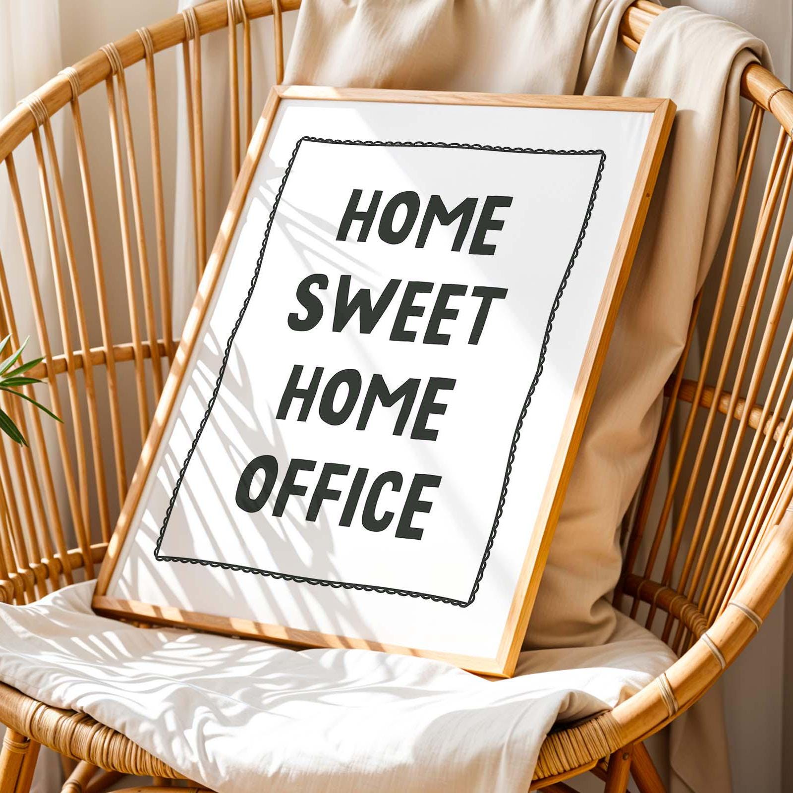 home sweet home office wall print
