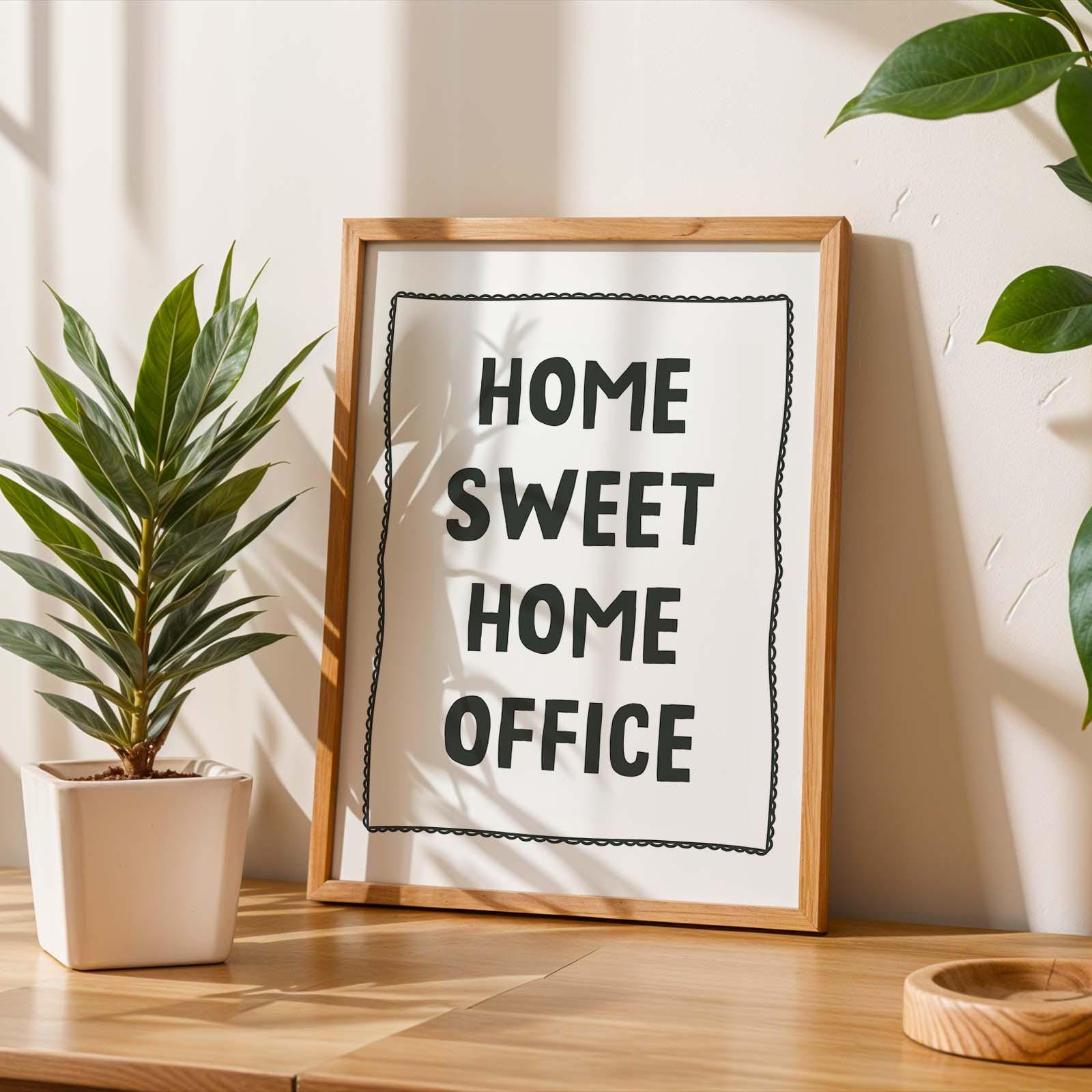 home sweet home office wall print