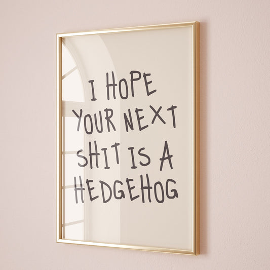 i hope your next shit is a hedgehog wall print