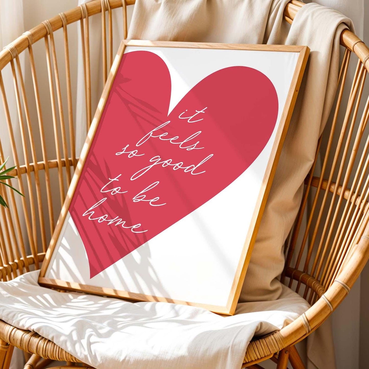 It Feels So Good To Be Home Red Heart Wall Art Print