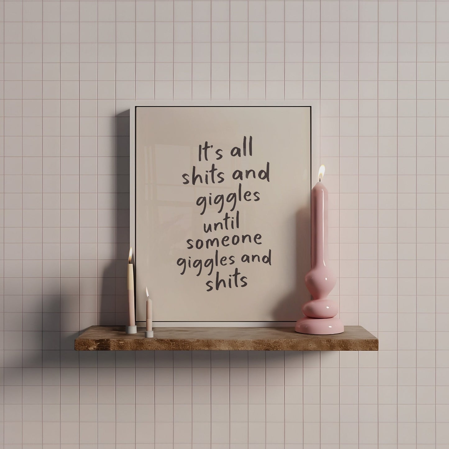 It's All Shits And Giggles Wall Print, Unframed Card Art Print, Funny Bathroom Print