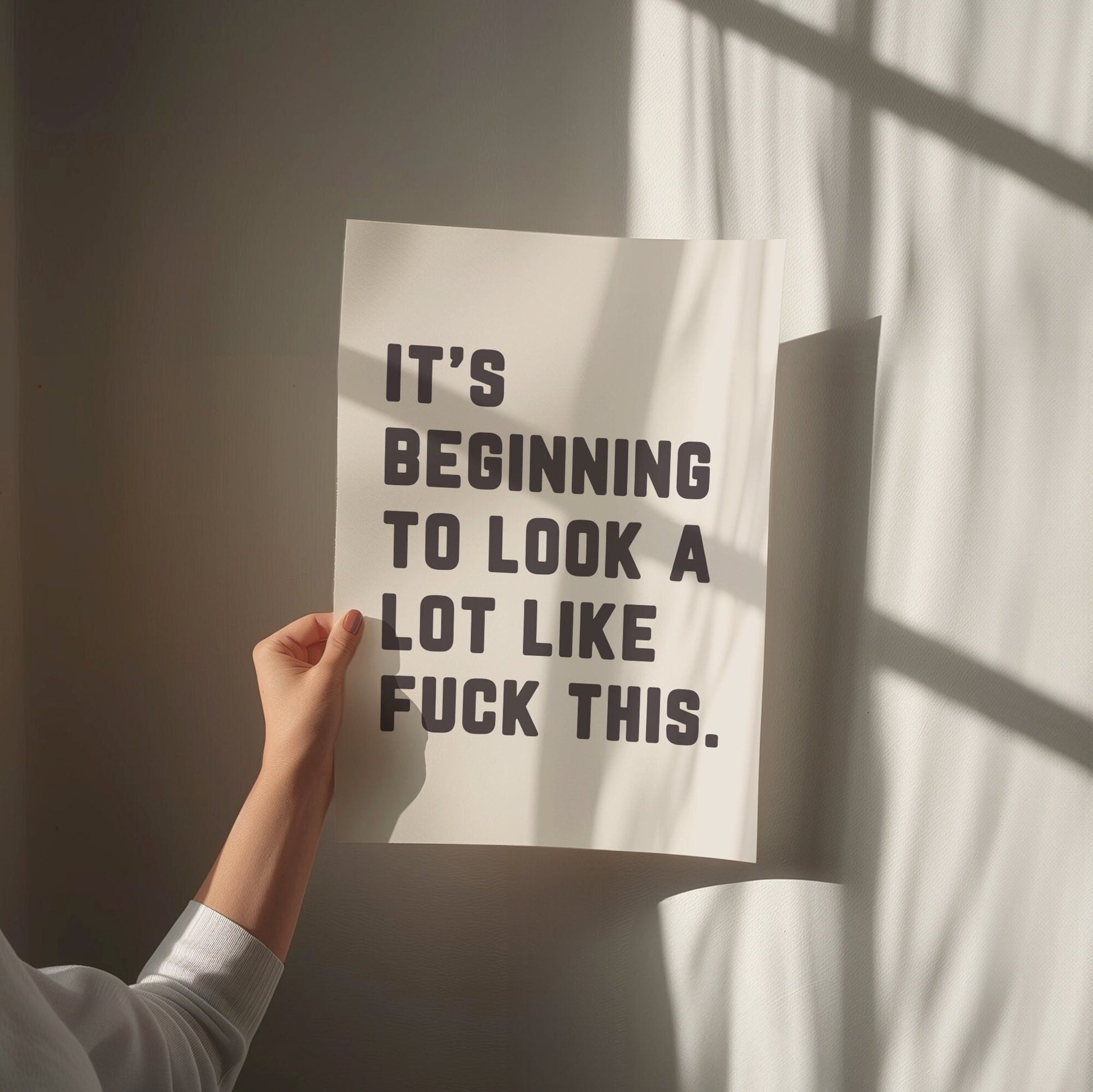 It's Beginning To Look A Lot Like Fuck This, Unframed Card Art Print, Funny Sarcastic Wall Decor