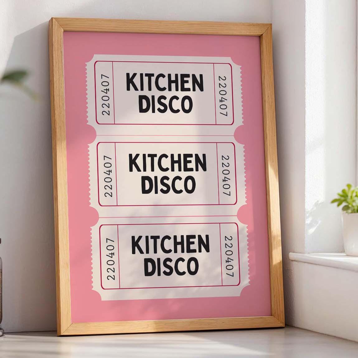 Pink Ticket Kitchen Disco Wall Art Print