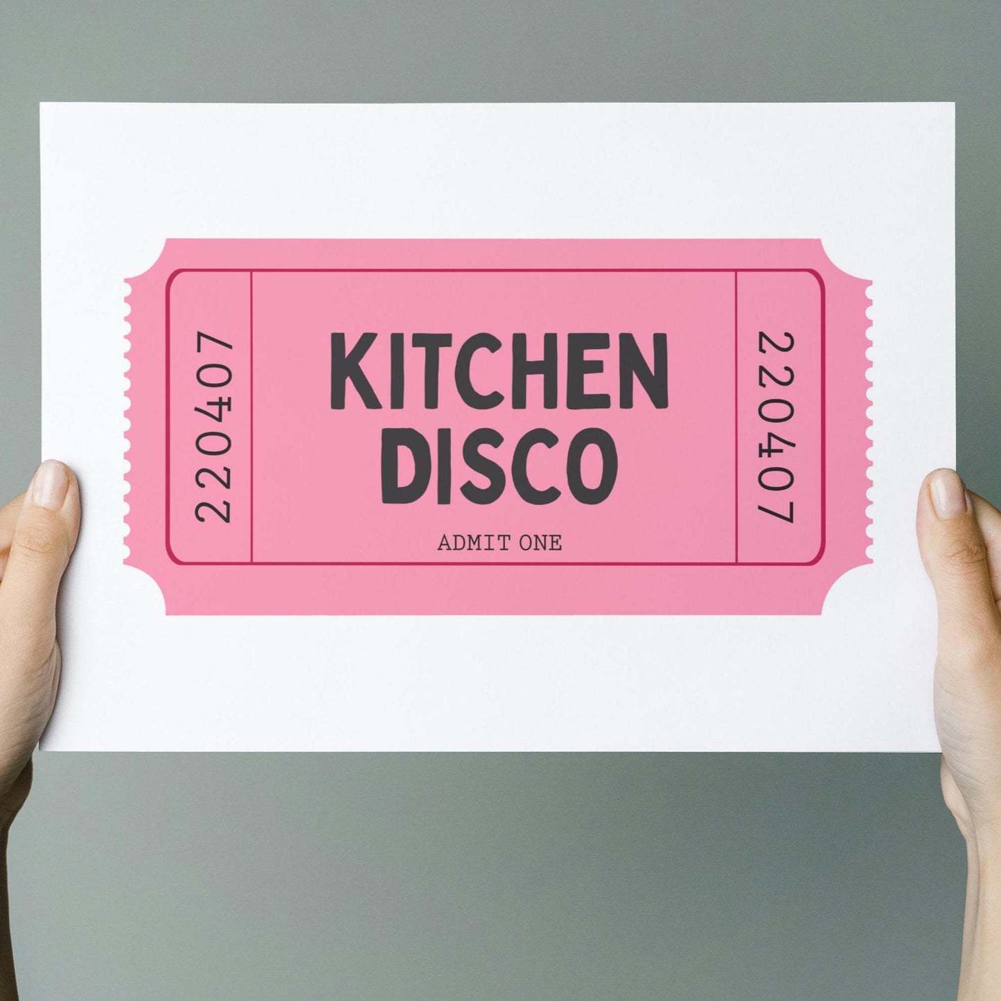 Retro Print Ticket Kitchen Disco Wall Art Print