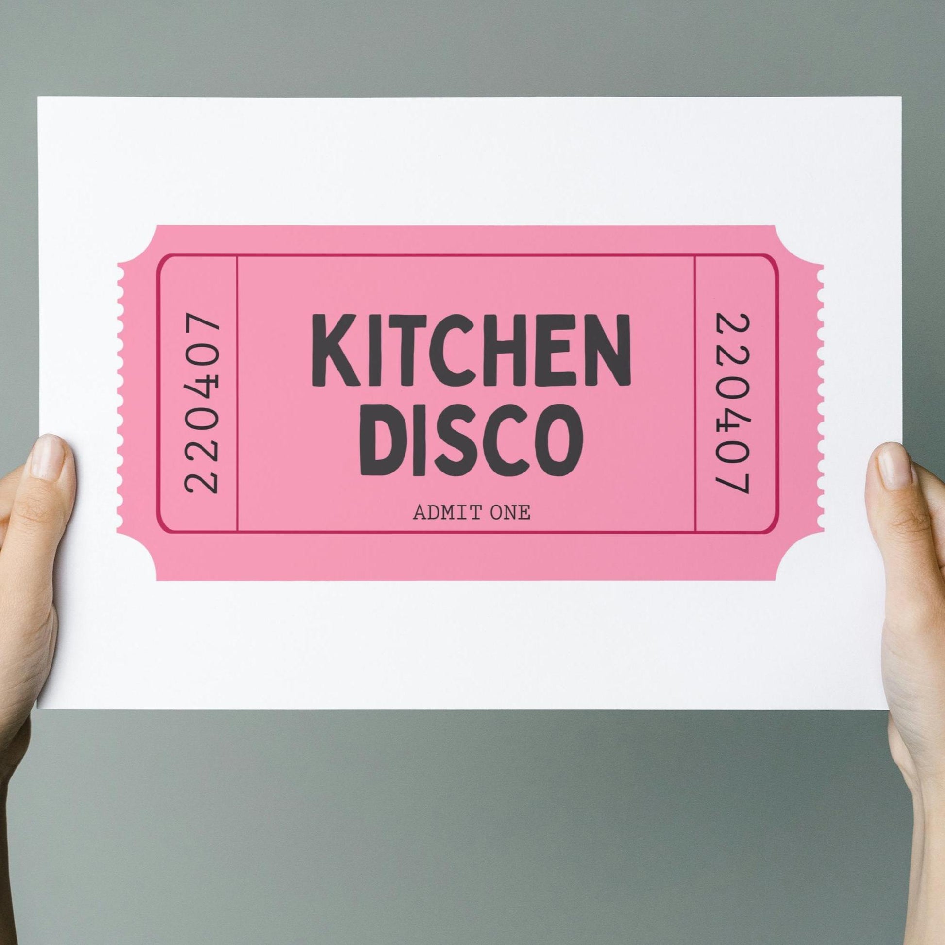 Retro Print Ticket Kitchen Disco Wall Art Print