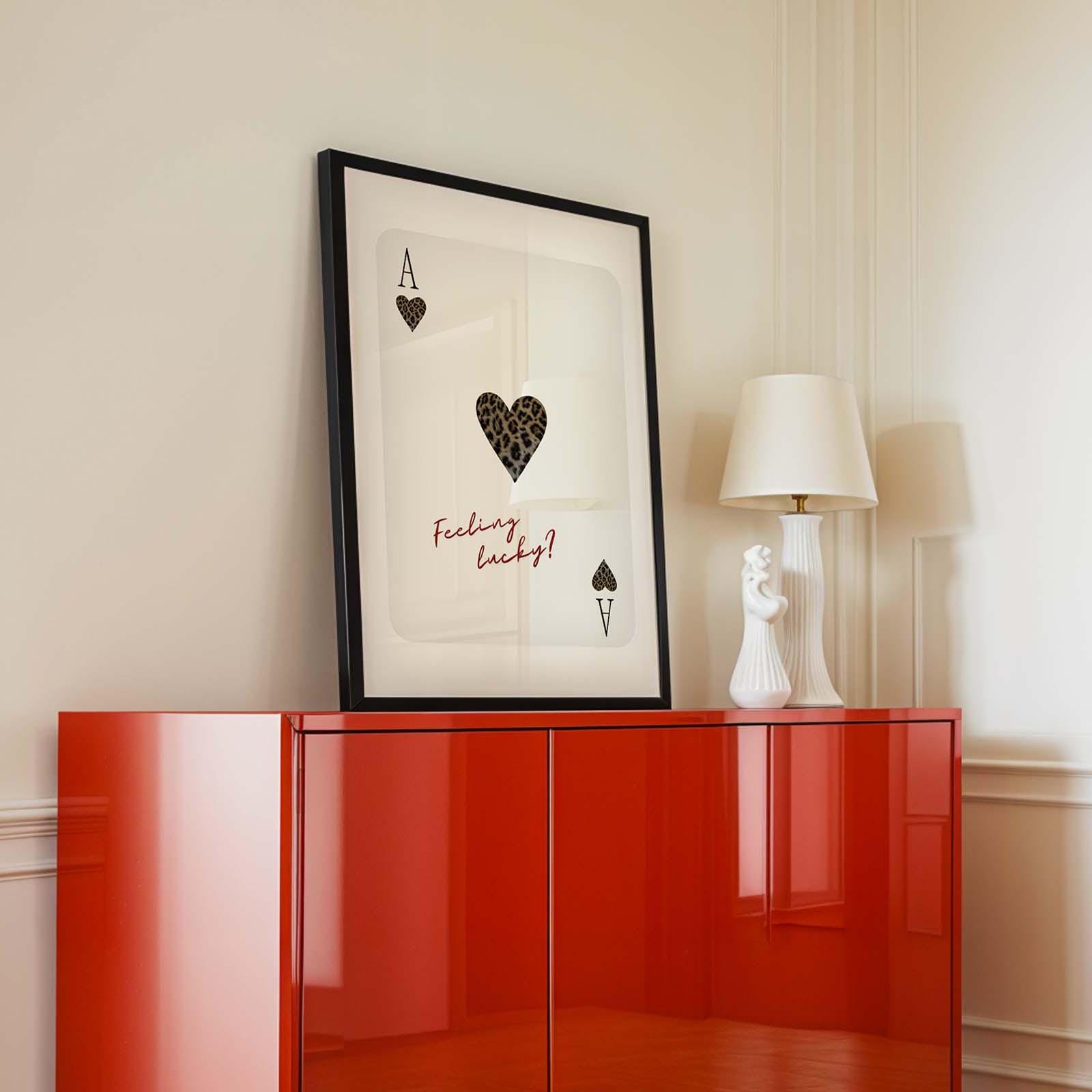 Feeling Lucky Ace of Hearts Card Wall Print