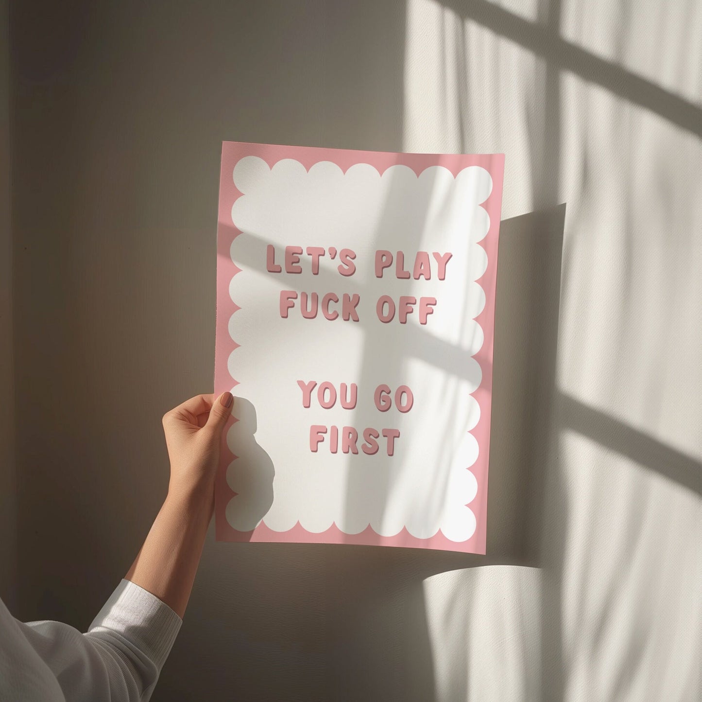 Let's Play Fuck Off, You Go First, Wall Print, Unframed Card Art Print, Funny Quote Wall Decor