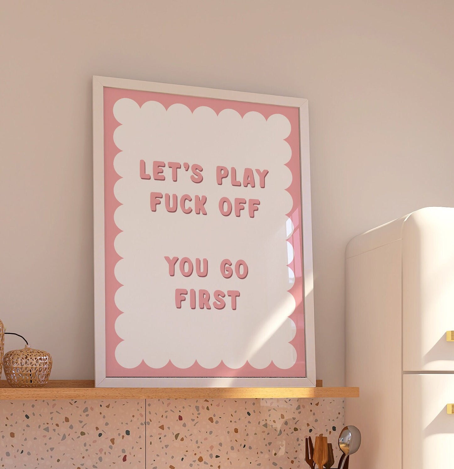 Let's Play Fuck Off, You Go First, Wall Print, Unframed Card Art Print, Funny Quote Wall Decor