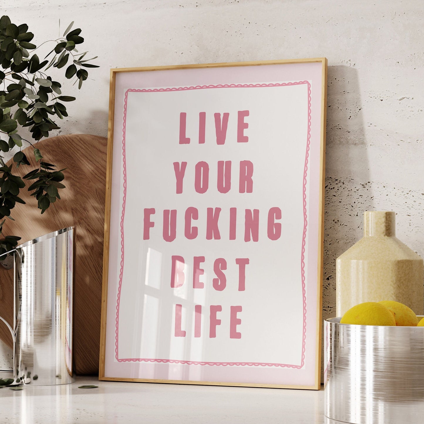 Live Your Fucking Best Life, Unframed Card Art Print, Sweary Wall Art, Gift For Her
