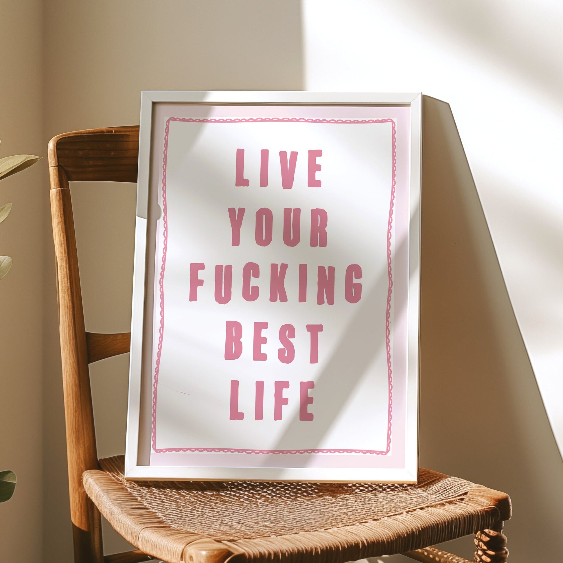Live Your Fucking Best Life, Unframed Card Art Print, Sweary Wall Art, Gift For Her
