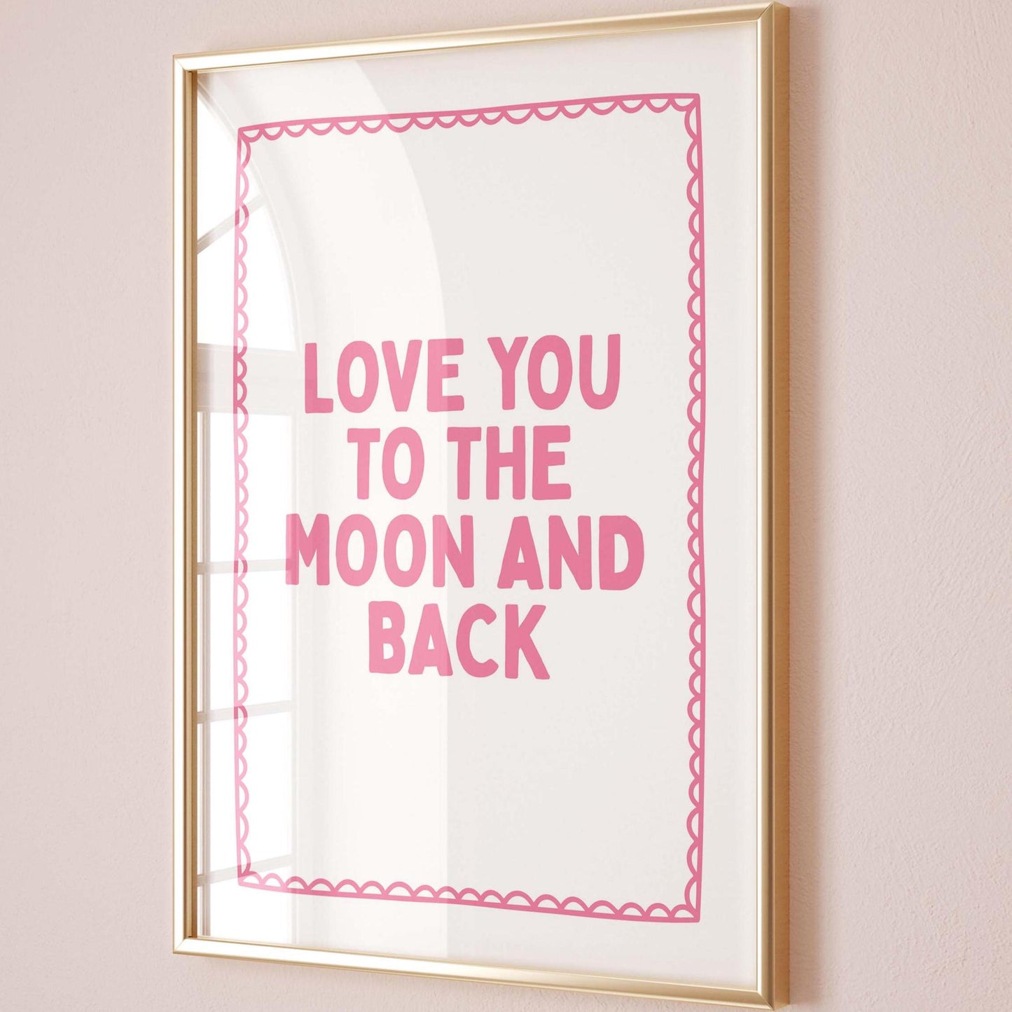 Love You To The Moon And Back Art Print, Cute Bedroom Print