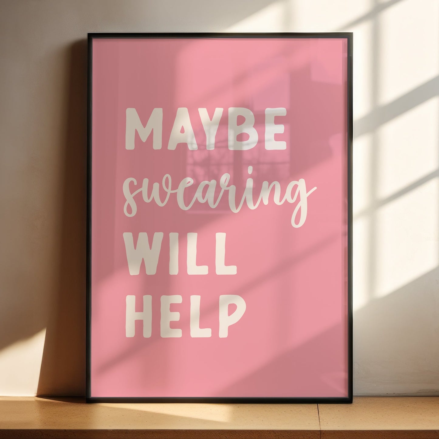 Maybe swearing will help wall art print