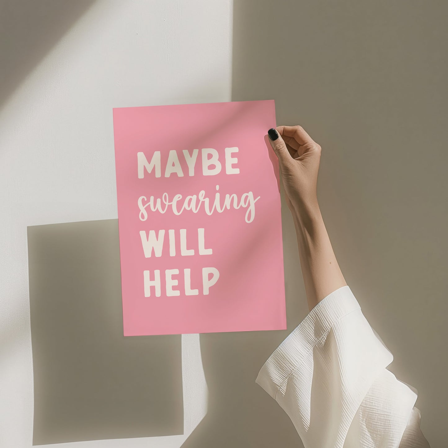 Maybe swearing will help wall art print