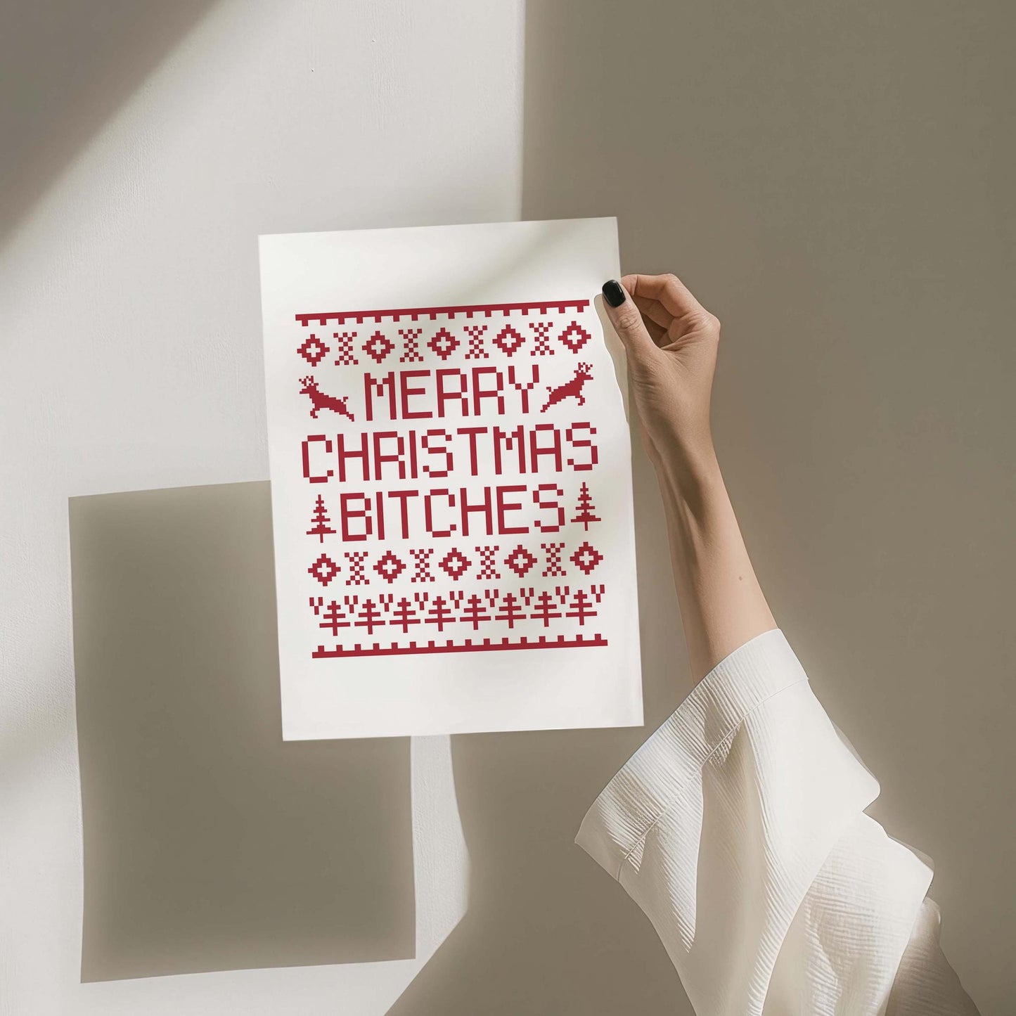 merry Christmas bitches card art print