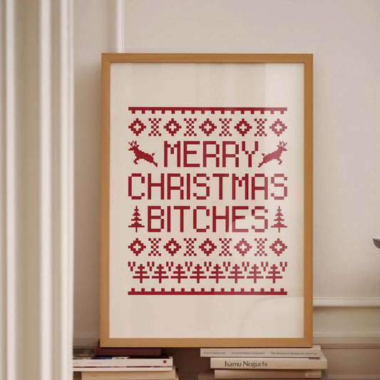 merry Christmas bitches wall art