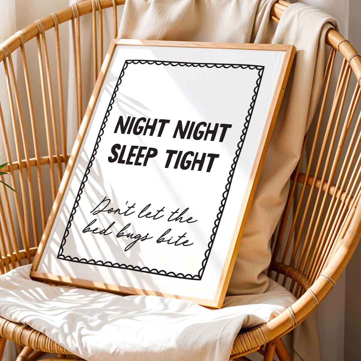 Night Night, Sleep Tight, Don&#39;t Let The Bed Bugs Bite Art Print