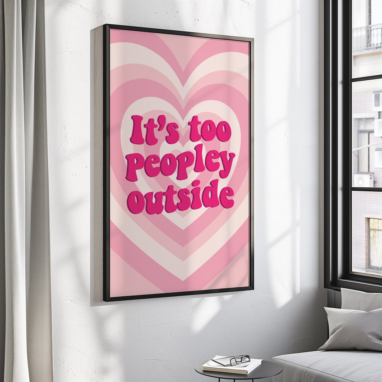 It's Too Peopley Outside Wall Print, Unframed Card Art Print