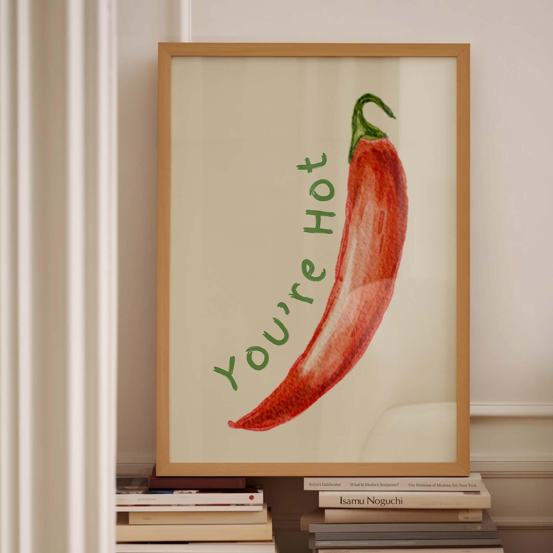 Red Chilli Pepper Your Hot Kitchen Wall Print