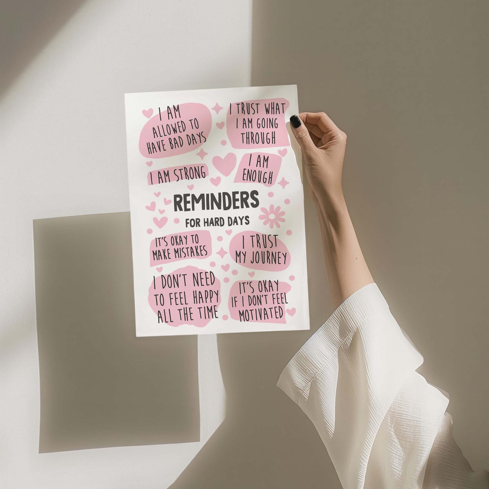 Reminders for Hard Days Wall art Print