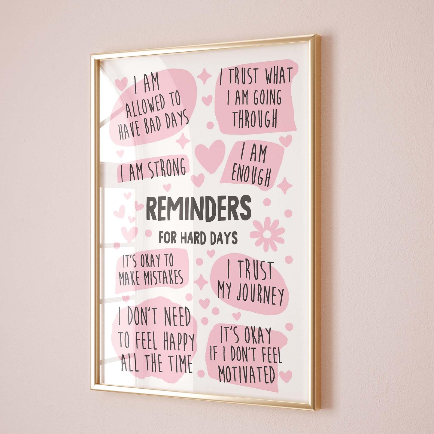 Reminders for Hard Days Wall Print
