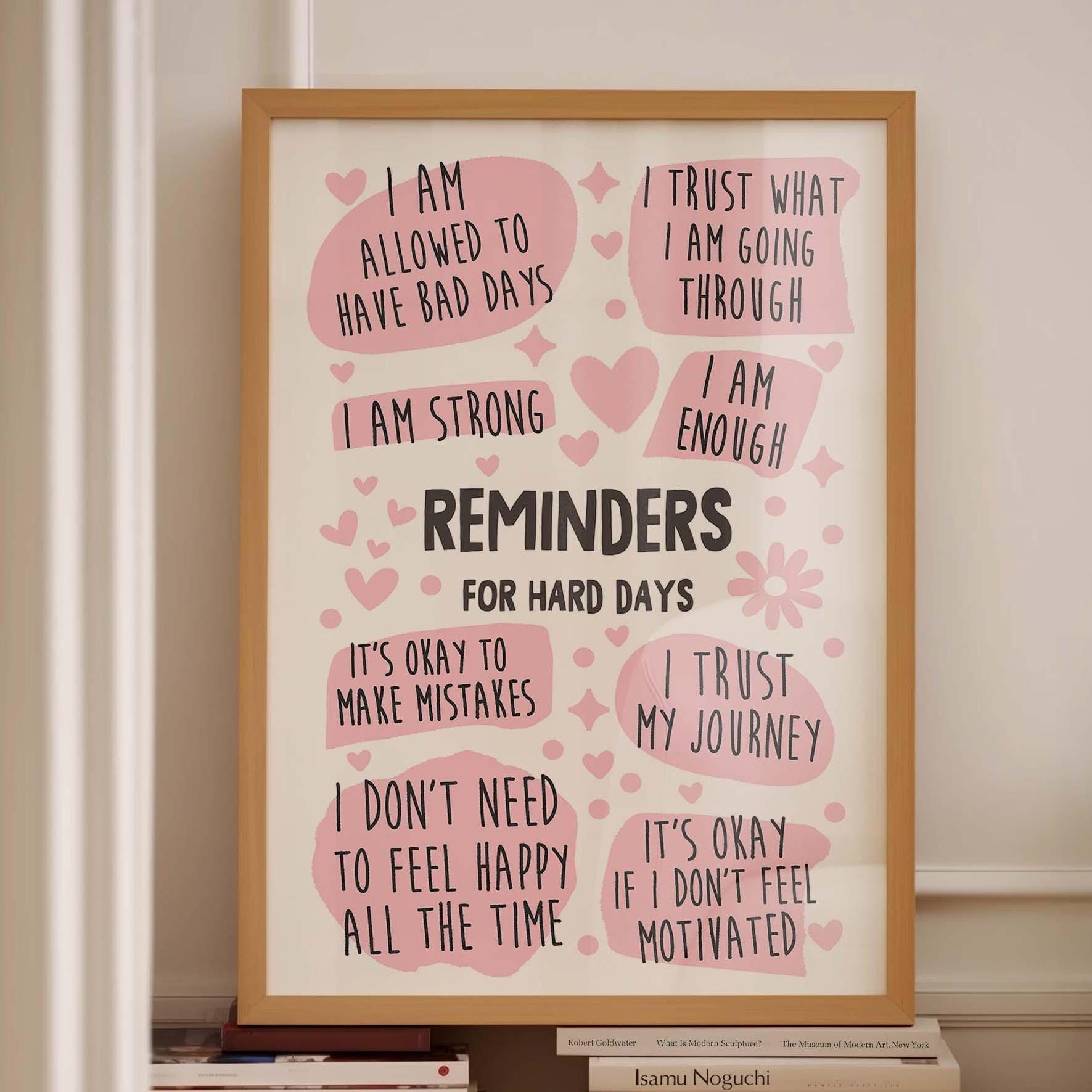 affirmations Reminders for Hard Days Wall Print