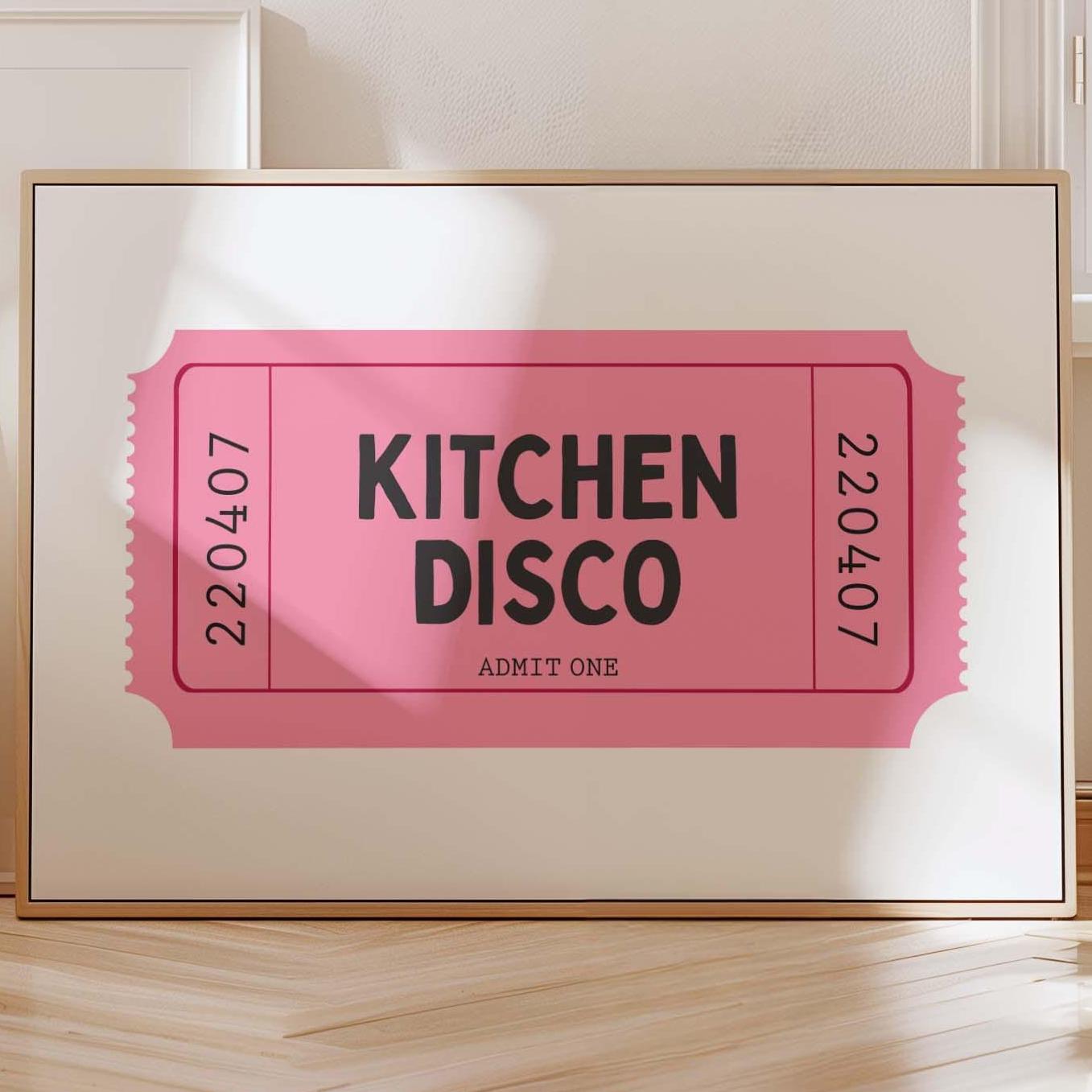 Retro Print Ticket Kitchen Disco Wall Art Print