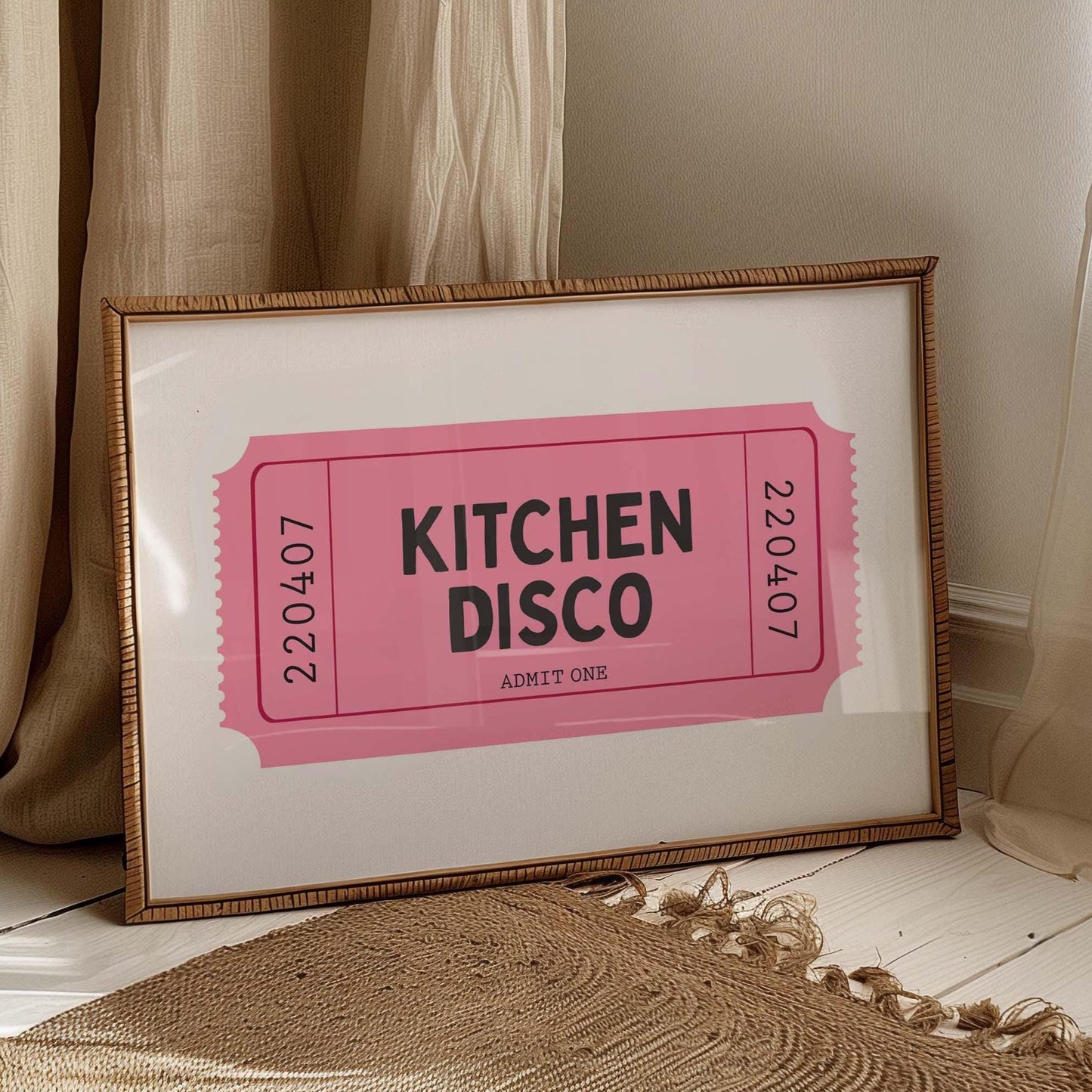 Retro Print Ticket Kitchen Disco Wall Art Print