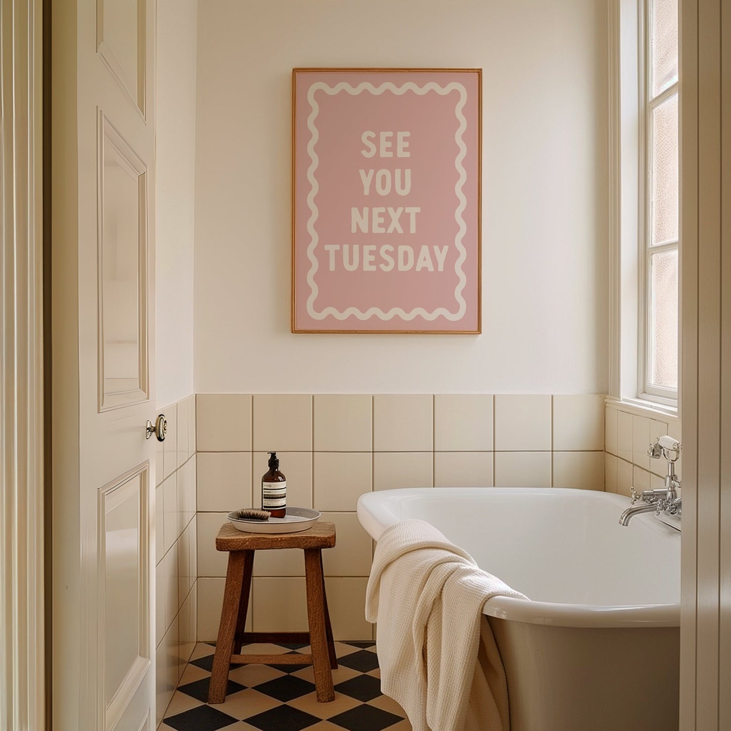 See You Next Tuesday, Unframed Card Art Print, Pink Room Decor, Funny Hallway Wall Art