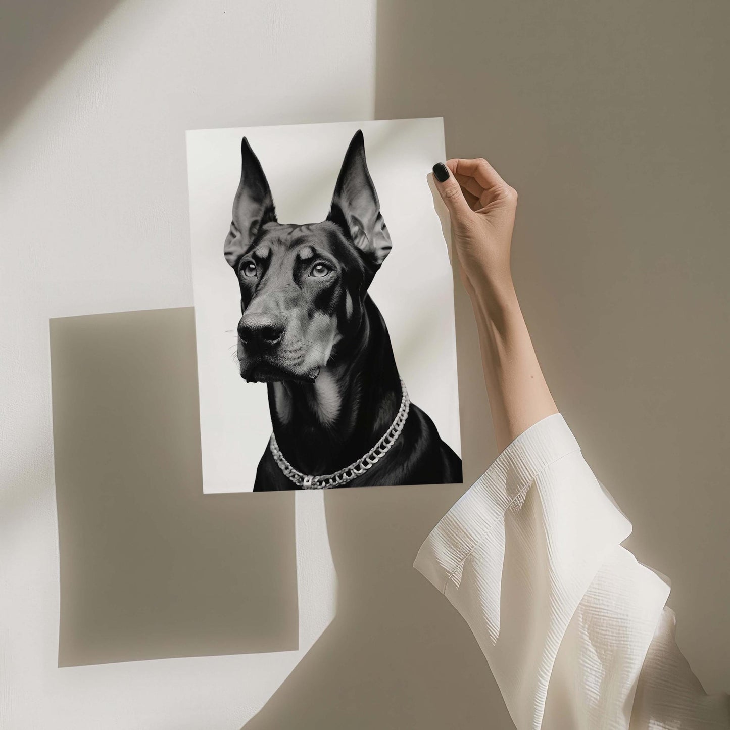 black doberman art print