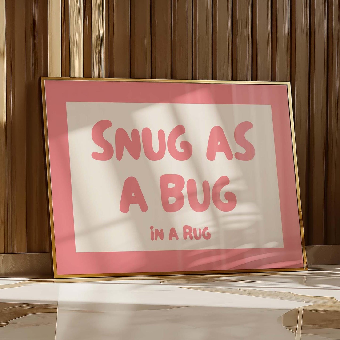 Snug As A Bug In A Rug Wall Print, Above Bed Wall Art