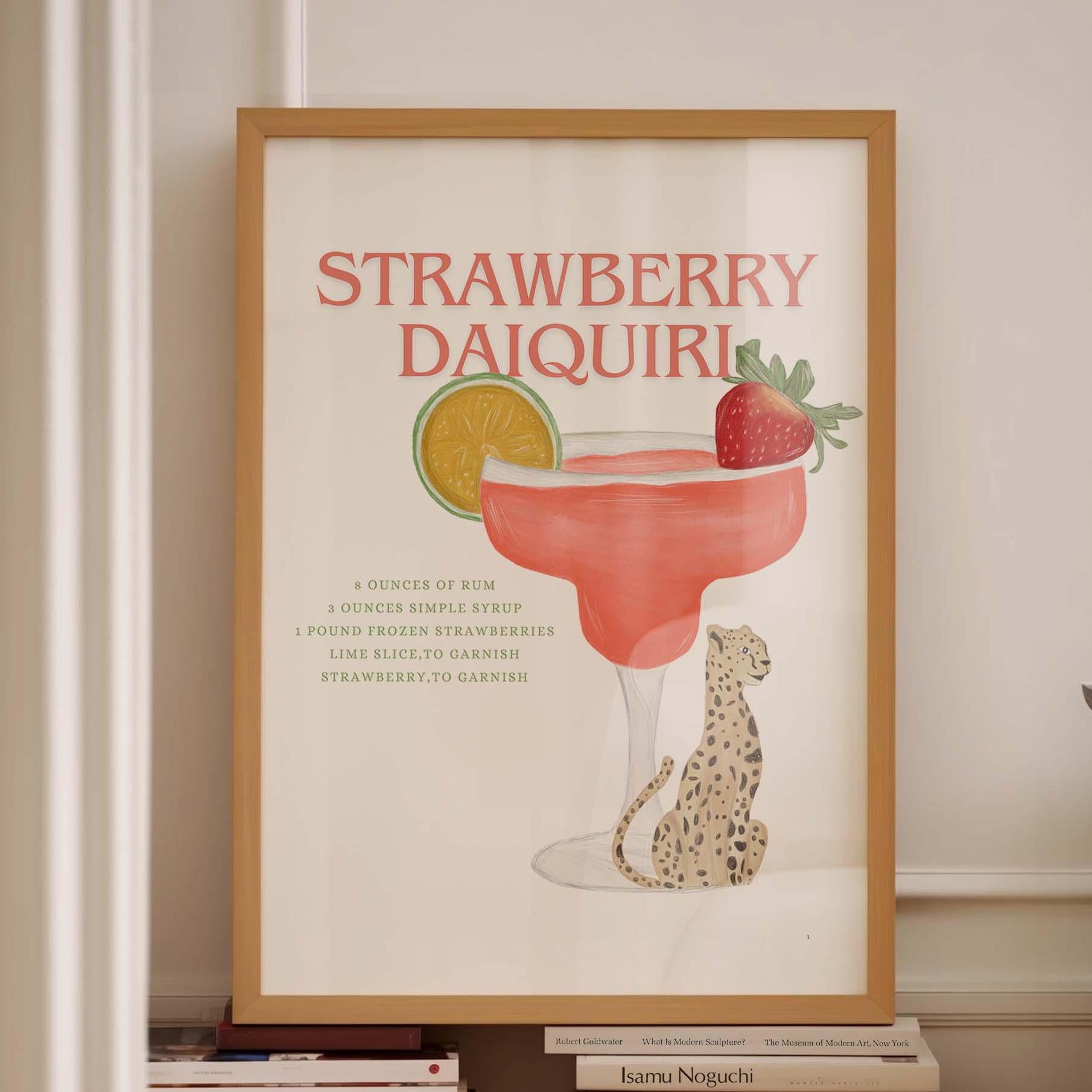 Strawberry Daiquiri Cocktail Wall Print