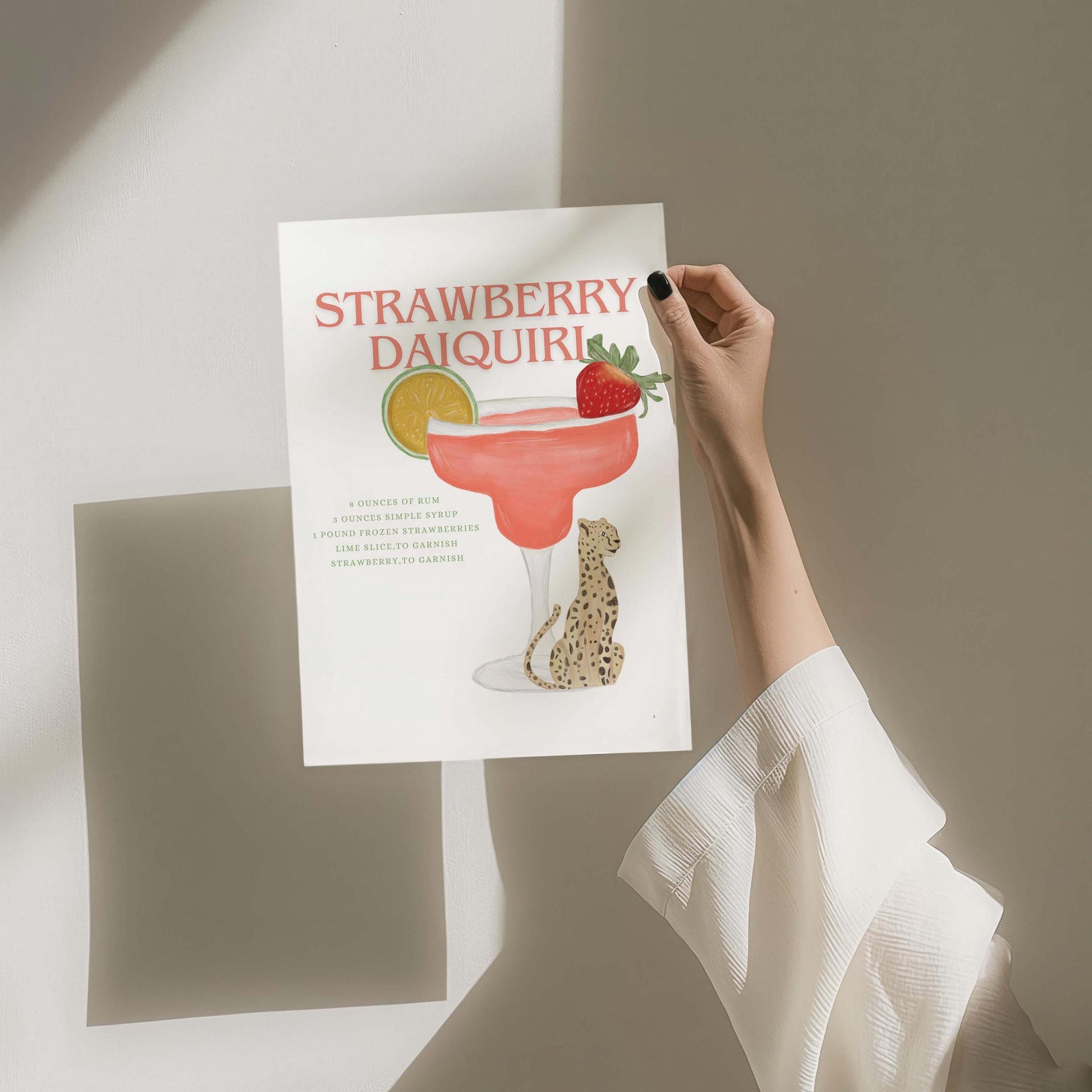 Strawberry Daiquiri Cocktail Wall Print