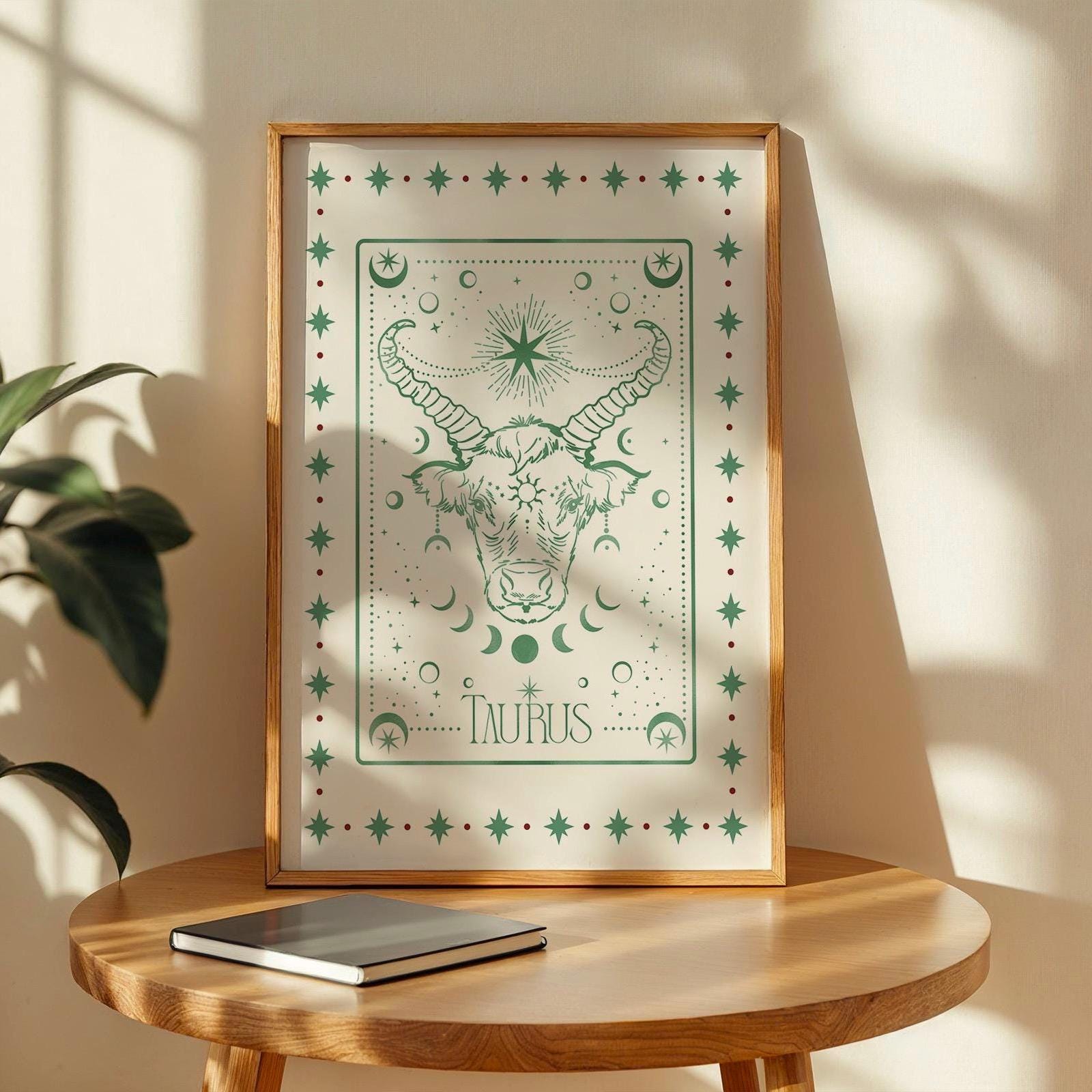 Taurus Zodiac Aesthetic Wall Art, Trendy Zodiac Print, Astrology Decor, Celestial Star Sign Poster, Spiritual Poster, Taurus Gift for Her