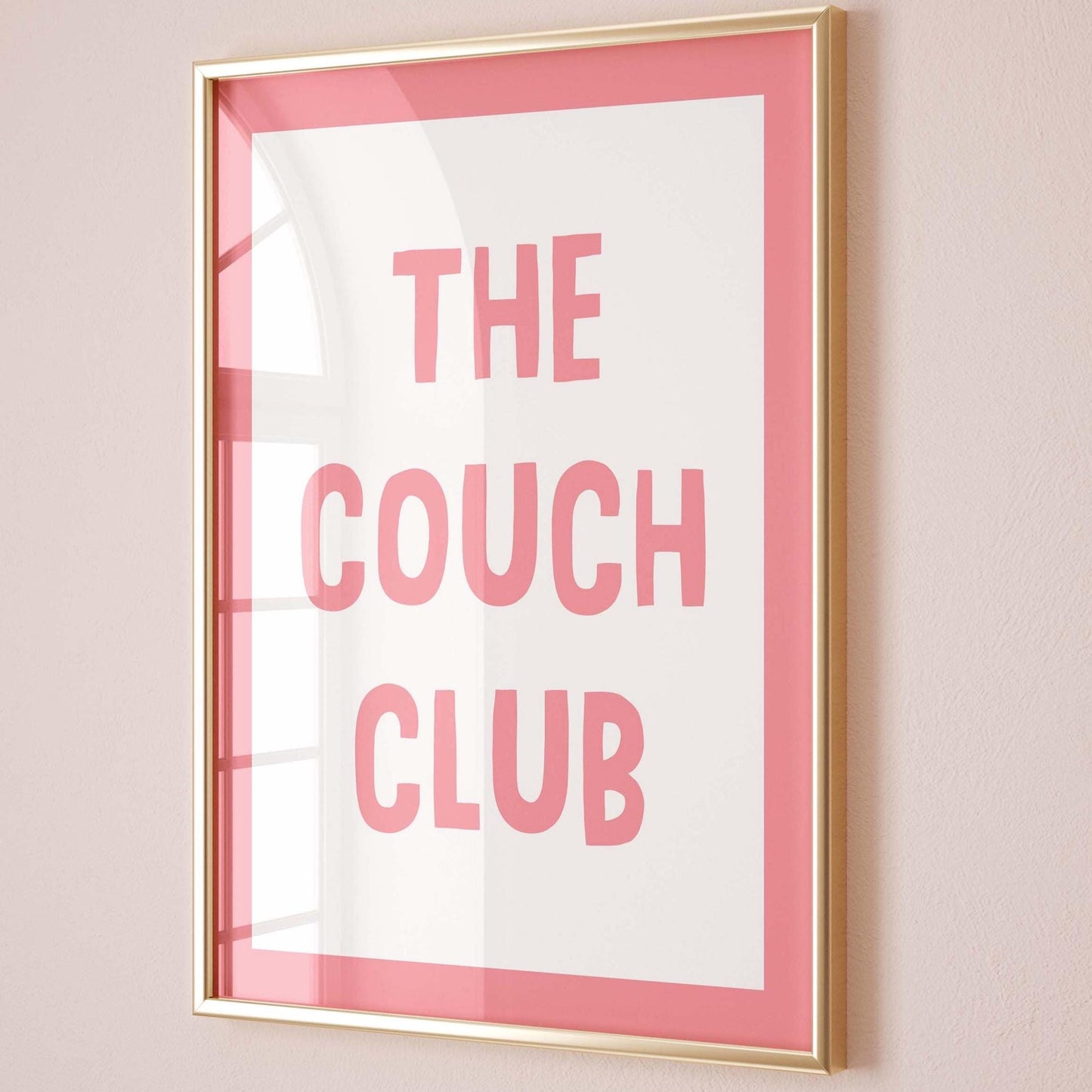 The Couch Club Art Print Pink and White