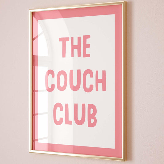 The Couch Club Art Print Pink and White